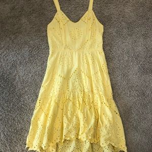 Gorgeous Yellow Midi Lace Dress- Size Medium. Worn Once!